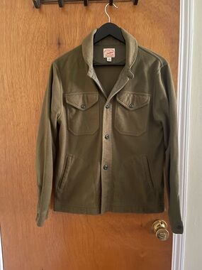J.Crew Olive green fleece utility jacket, size small